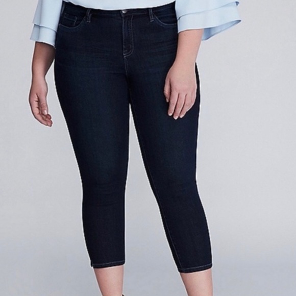 Lane Bryant Denim - Lane Bryant Capri Skinny Stretch Dark Wash Jeans